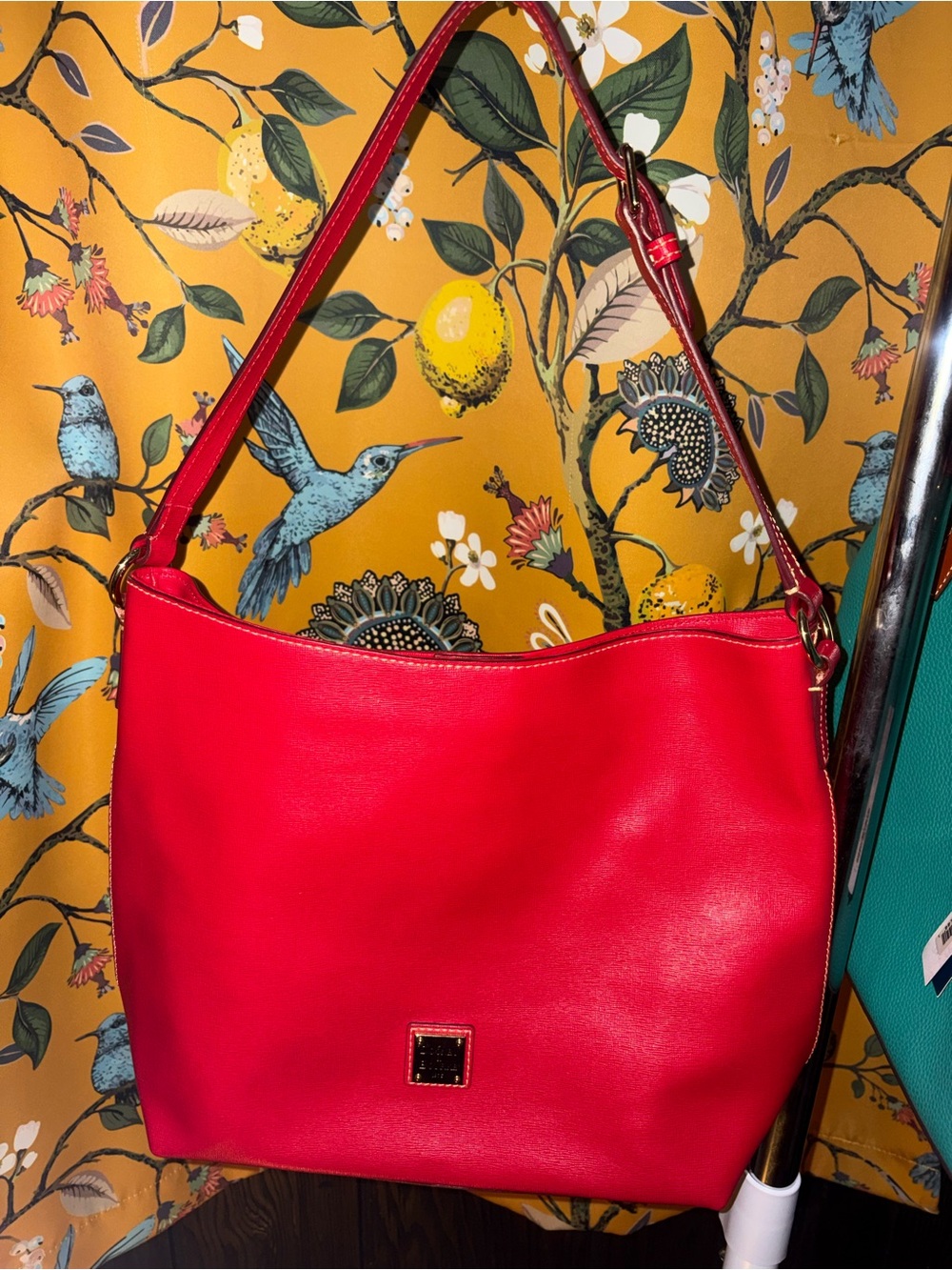 Dooney & Bourke Red Saffiano Leather Shoulder Crossbody Bag